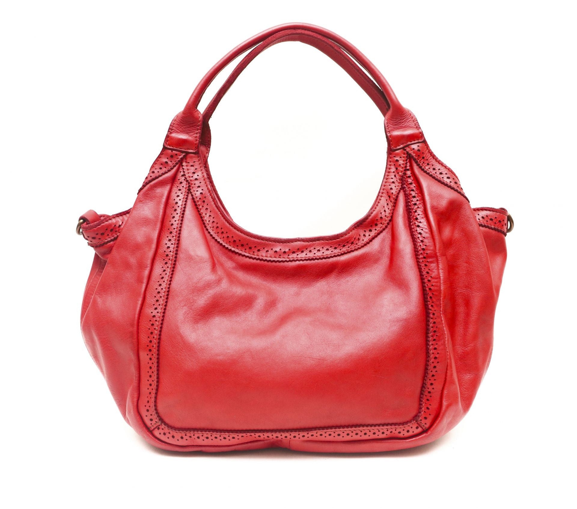 Sac HOBO en cuir vintage MISS DEBUSSY Rouge garance