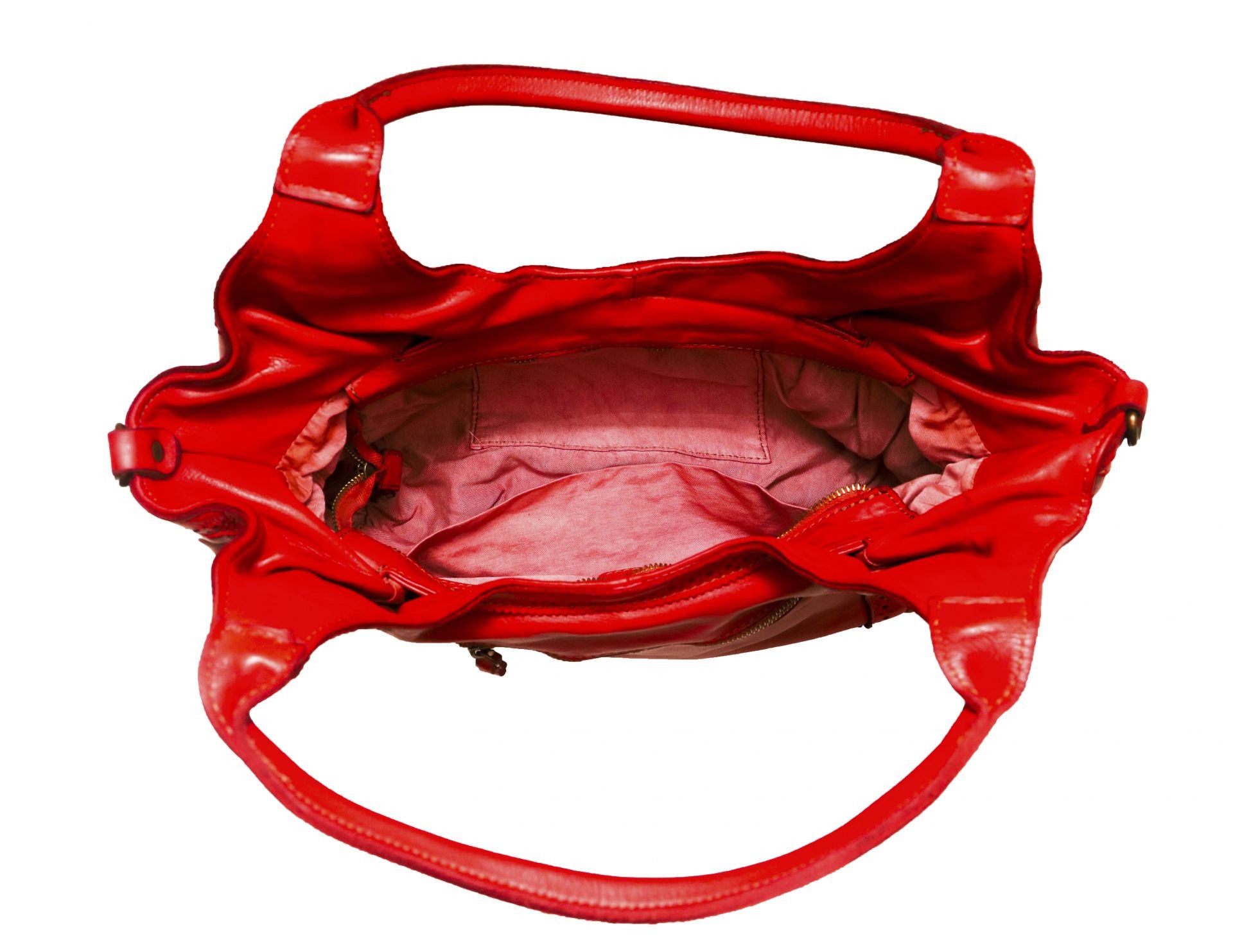 Sac HOBO en cuir vintage MISS DEBUSSY Rouge garance