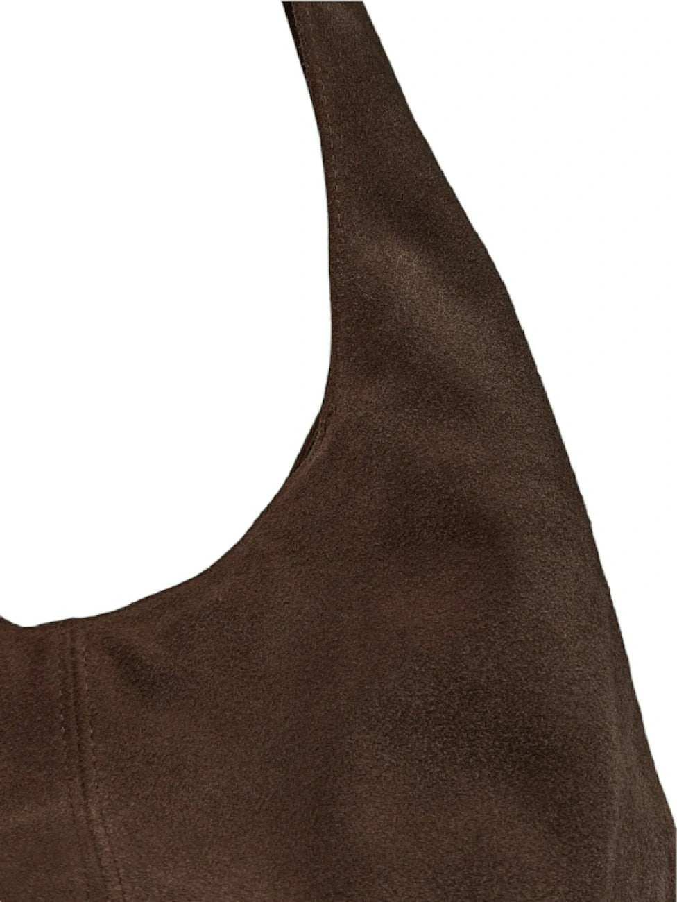 EVA suede hobo handbag, Chocolate brown