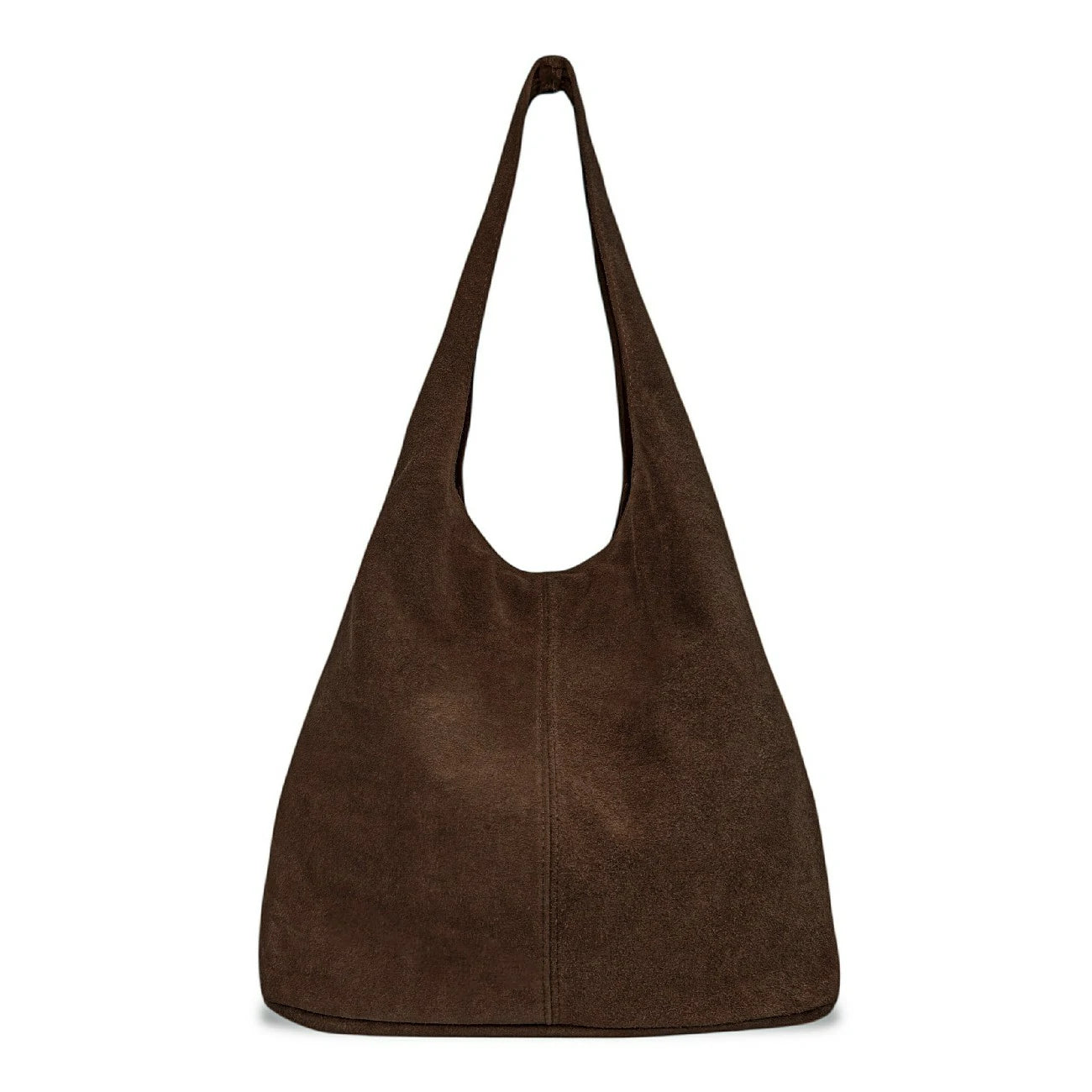 Sac à main de forme HOBO en daim EVA Chocolat