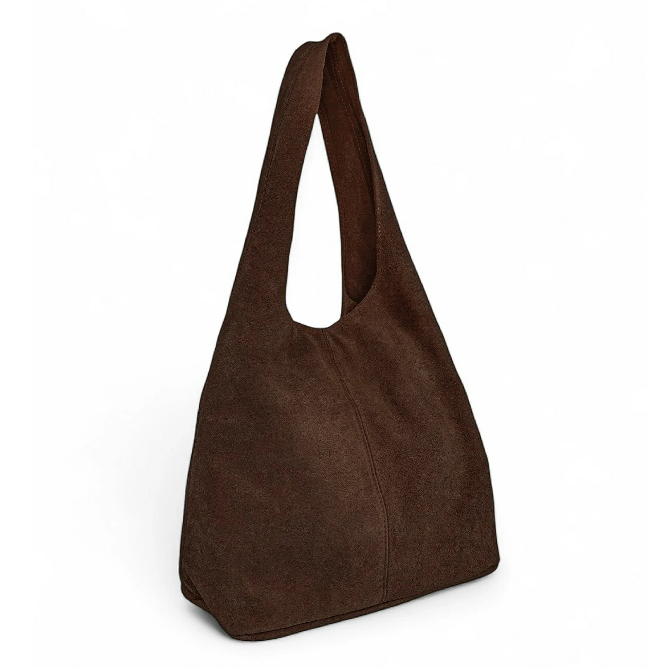Sac à main de forme HOBO en daim EVA Chocolat