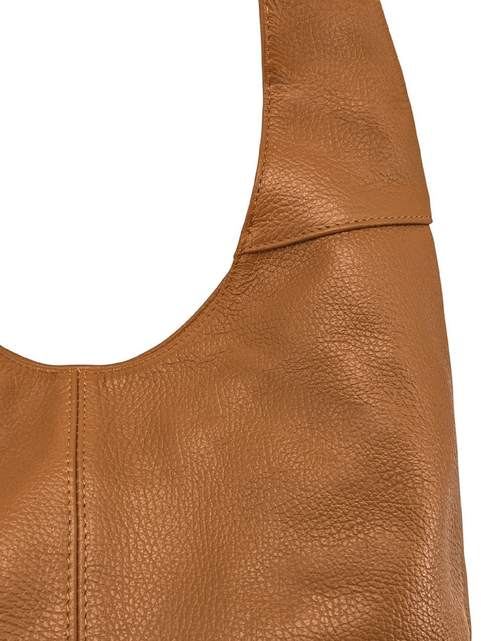 Bolso hobo de piel granulada ELLEN Camel