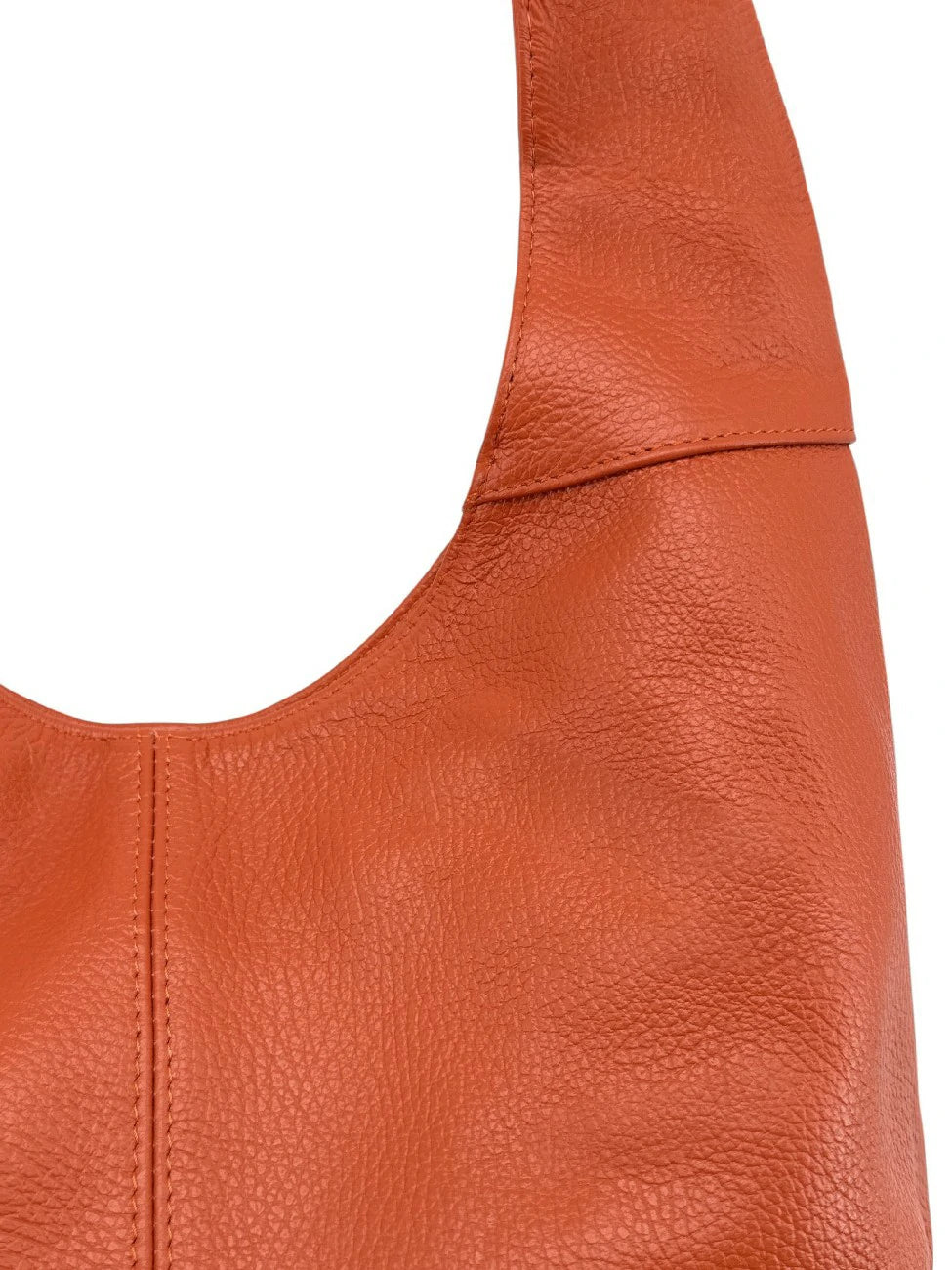 Hobo-Tasche aus genarbtem Leder ELLEN Mandarinenorange