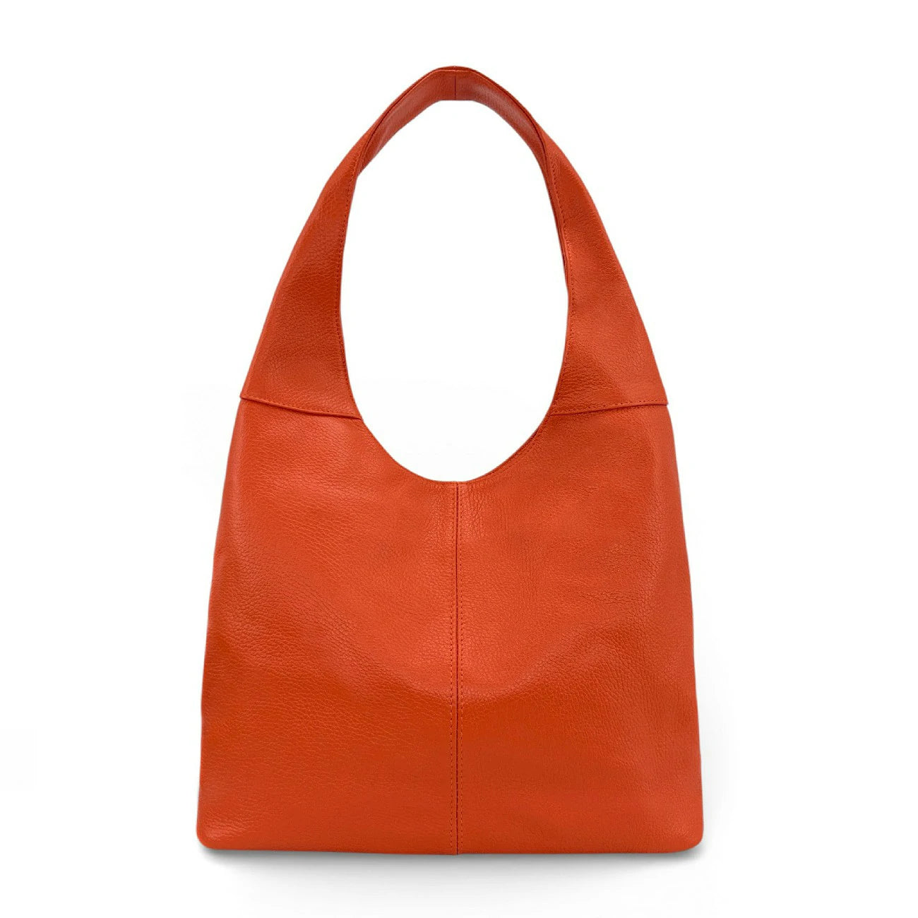 Bag HOBO in grained leather ELLEN Dark mole