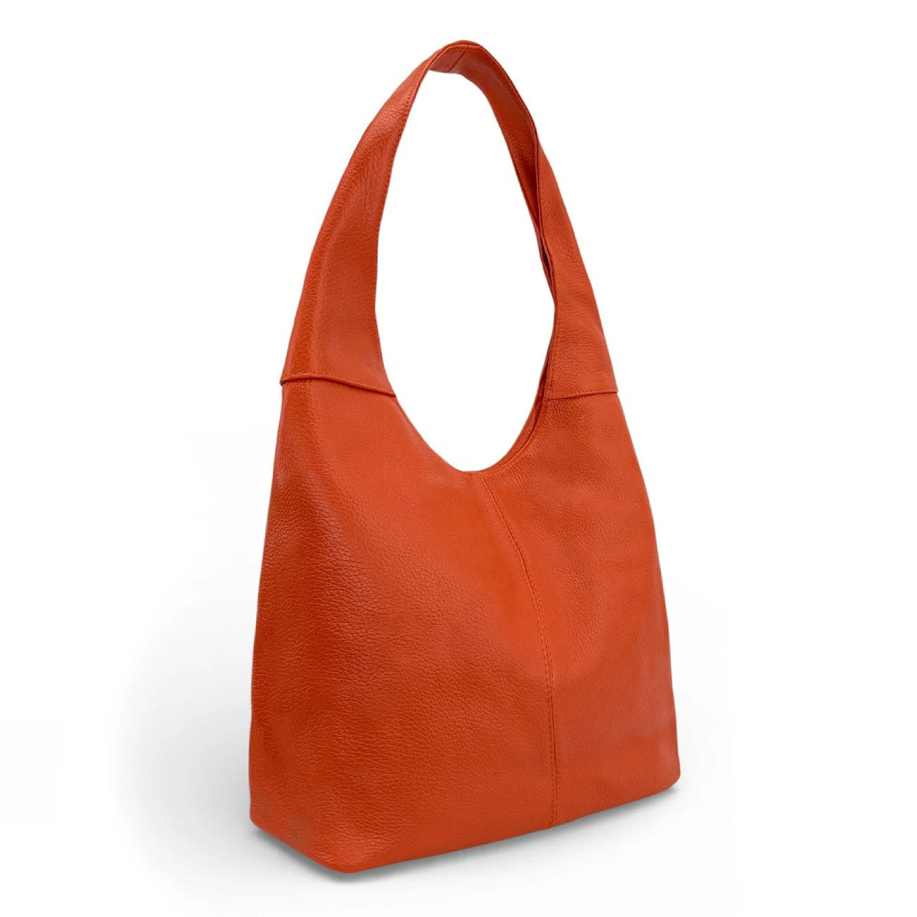 Bag HOBO in grained leather ELLEN Dark mole