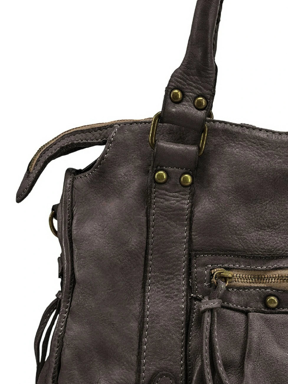 Bar Hobo M | Sac porté épaule en daim chocolat avec finitions en cuir Bar Hobo M | Sac porté épaule en daim chocolat avec finitions en cuir