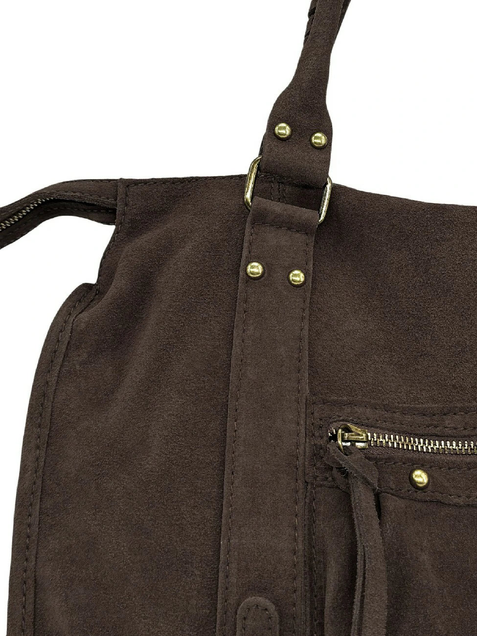 Bolso de mano en ante STORM SUEDE marrón cacao
