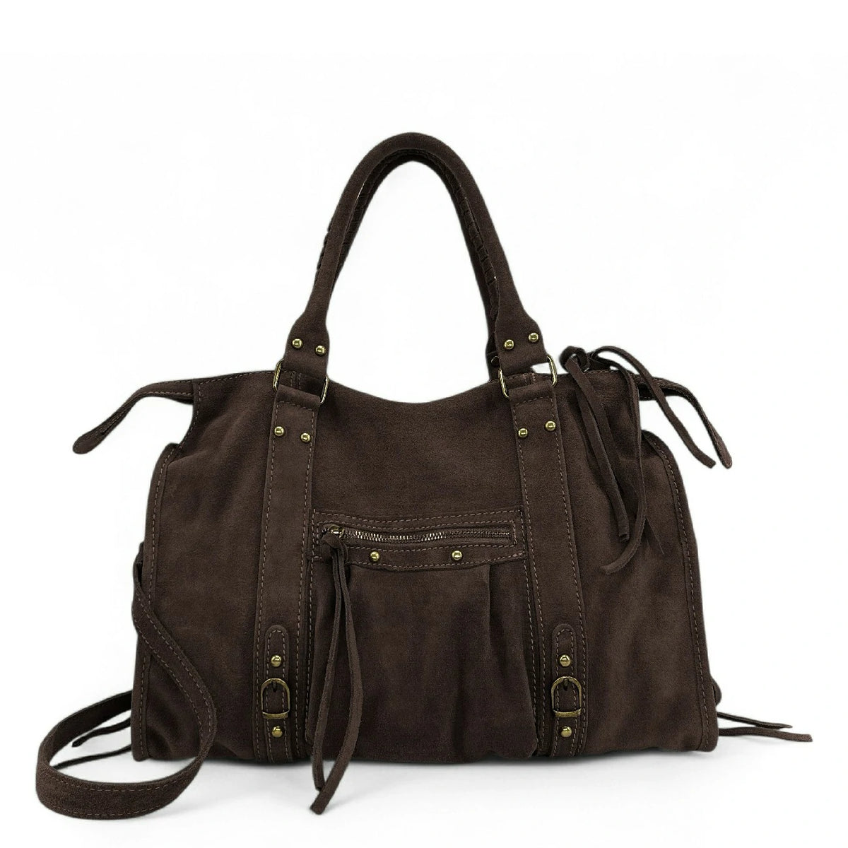 Bolso de mano en ante STORM SUEDE marrón cacao
