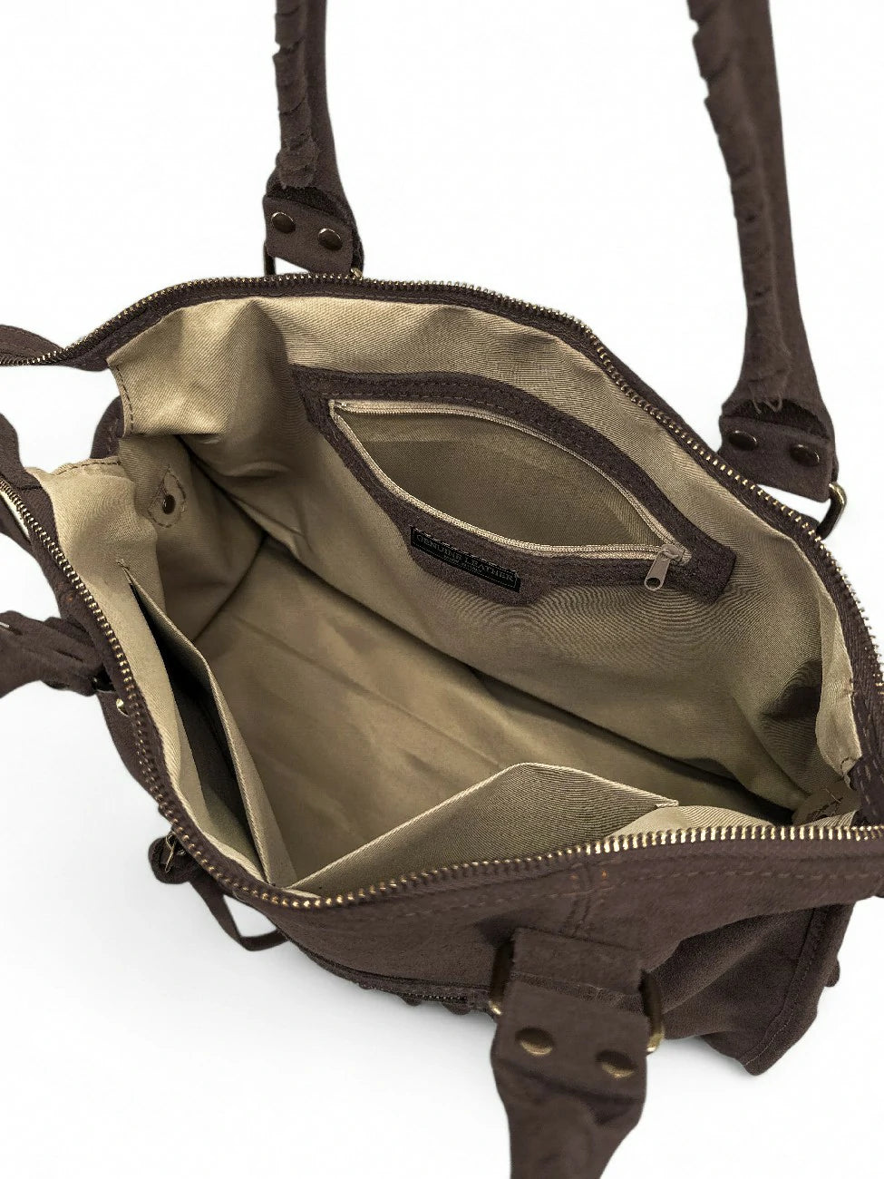 Bolso de mano en ante STORM SUEDE marrón cacao