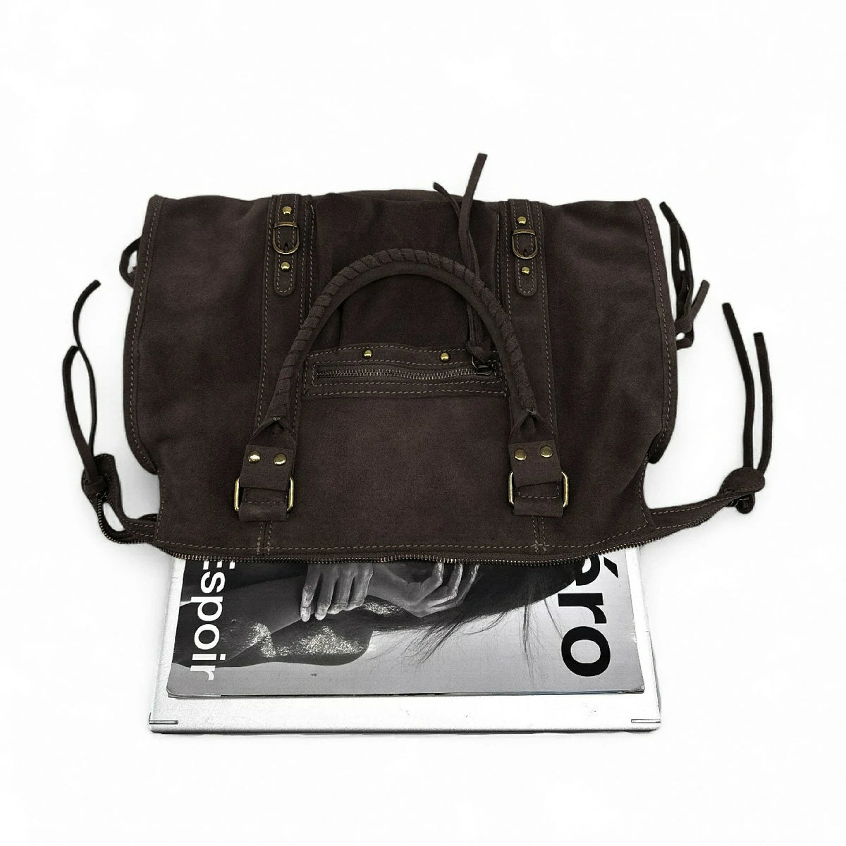 Bolso de mano en ante STORM SUEDE marrón cacao