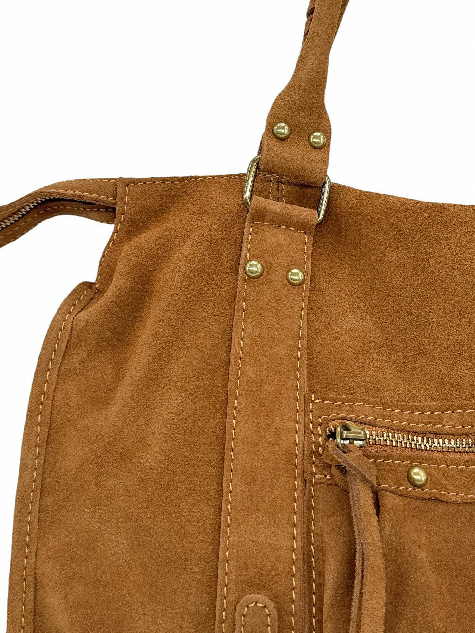 Bolso de mano de ante STORM SUEDE Marrón camel oscuro