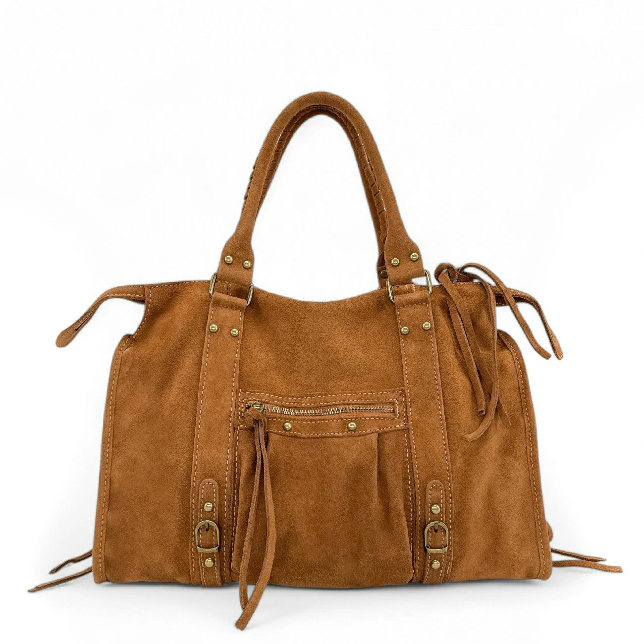 Sac à main en daim STORM SUEDE Camel foncé