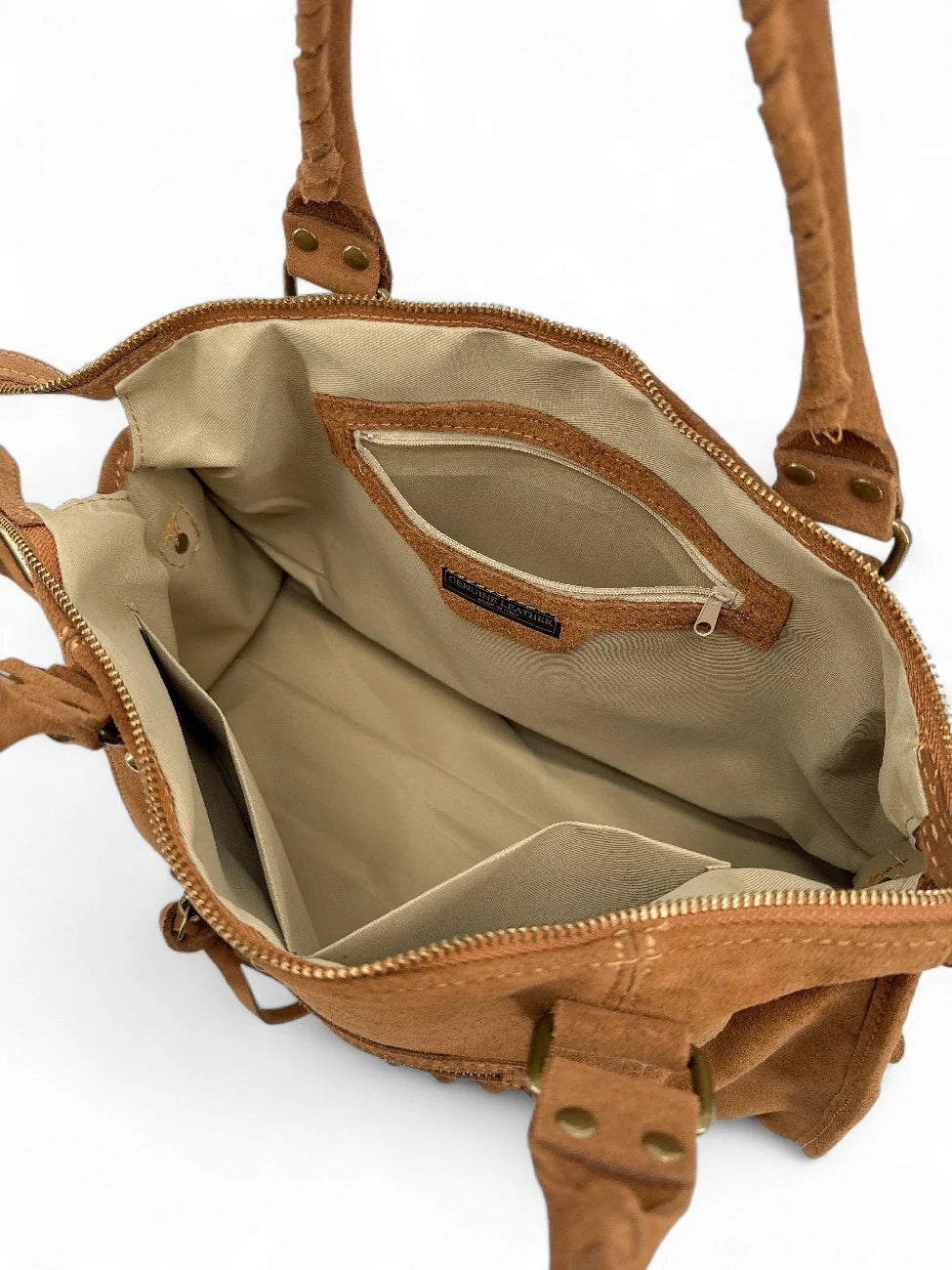 Bolso de mano de ante STORM SUEDE Marrón camel oscuro