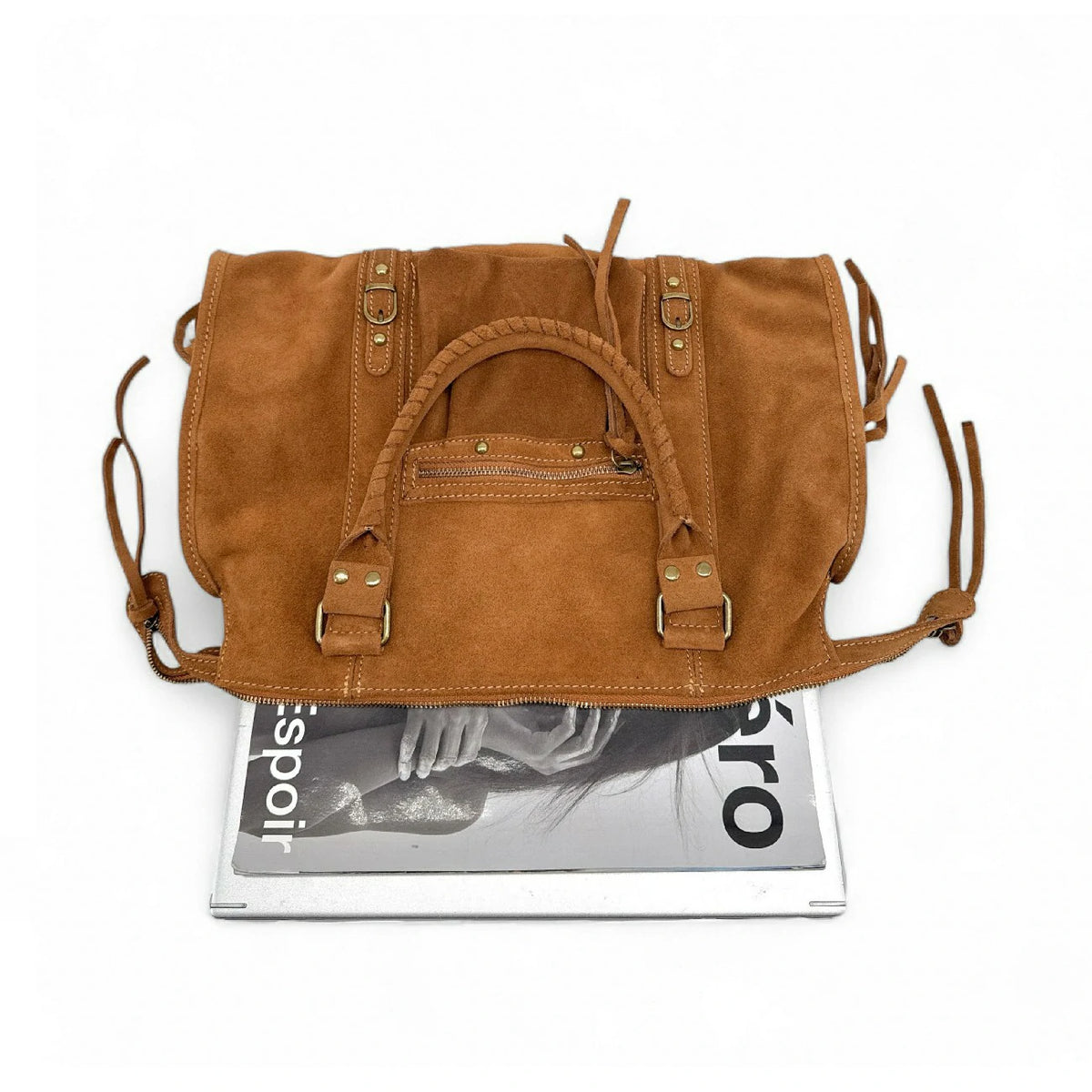 Bolso de mano de ante STORM SUEDE Marrón camel oscuro