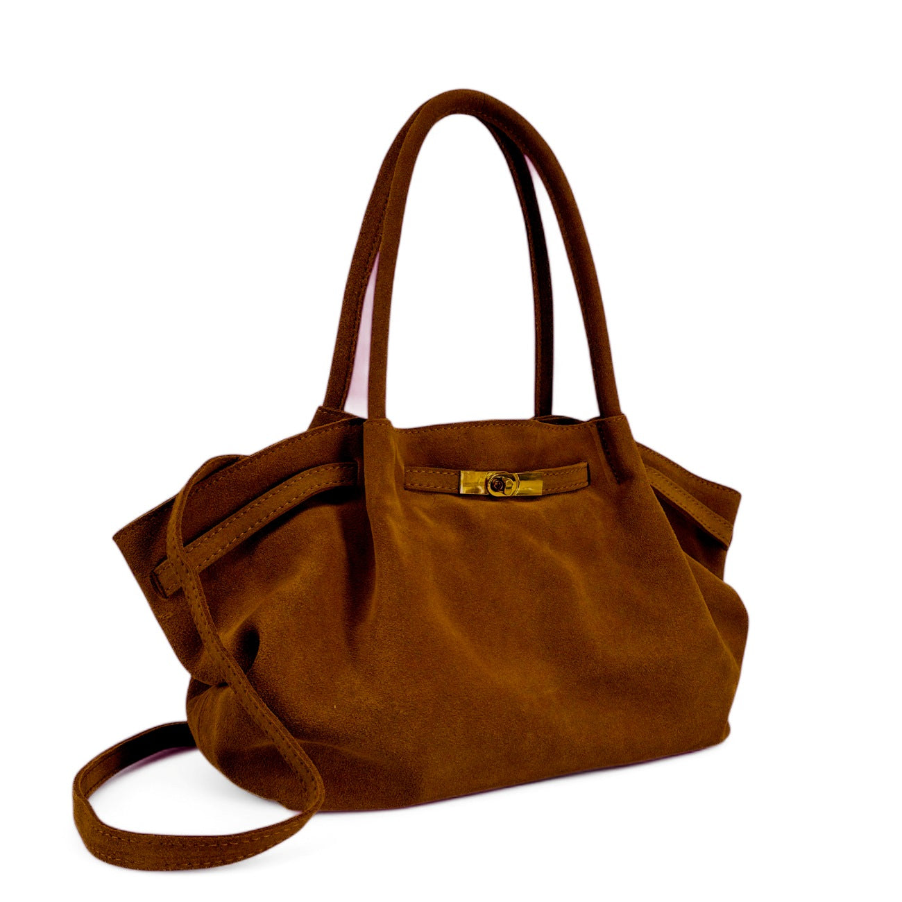 Sac cabas loose en daim ALANA Cannelle