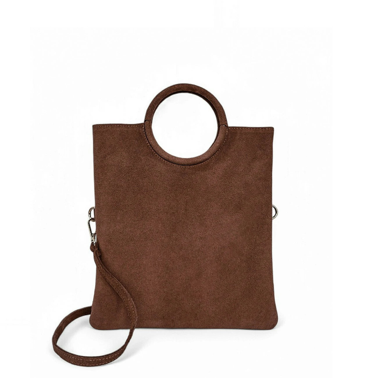 Sac à main en daim CHARLOTTE Châtaigne