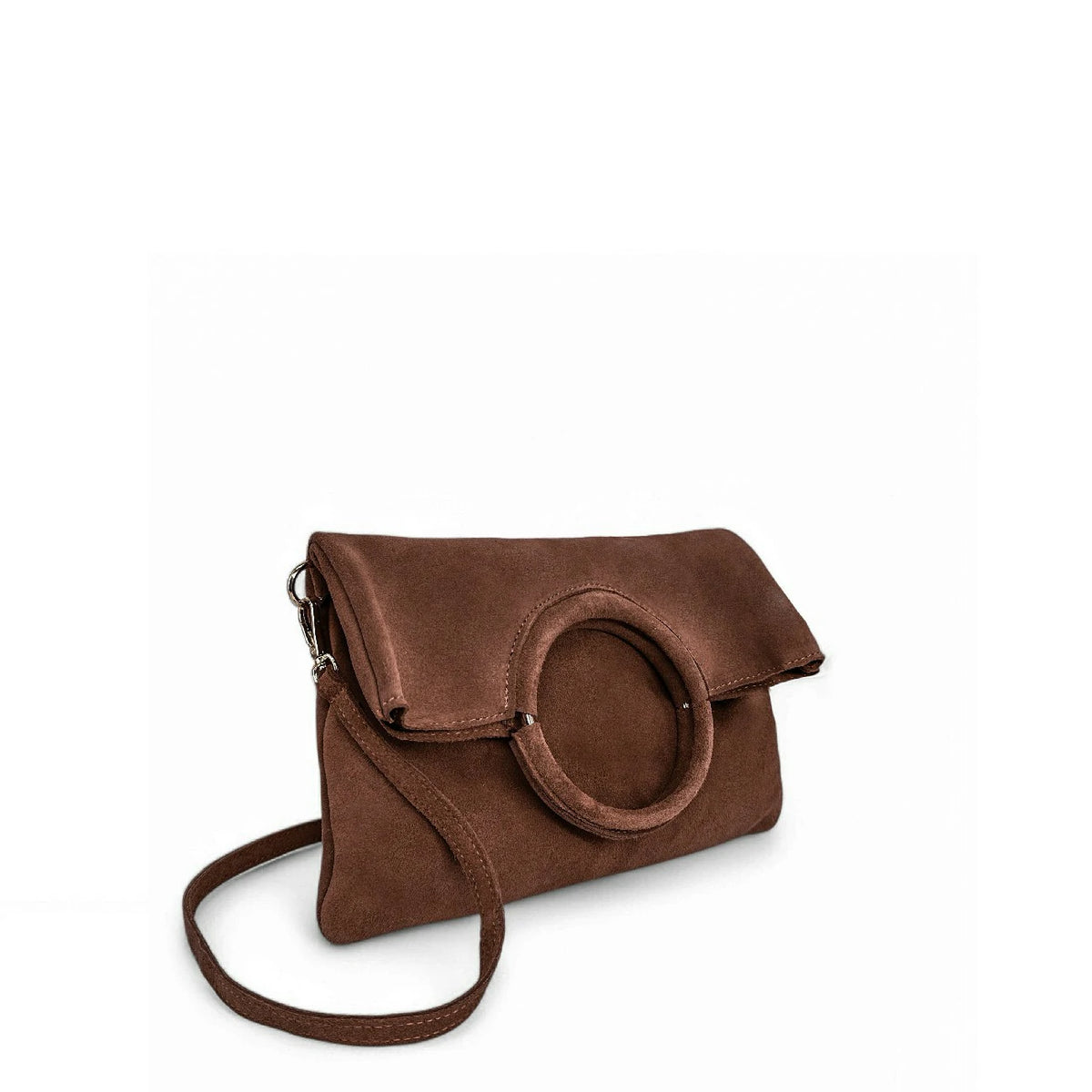 Bolso de mano en ante CHARLOTTE Marrón castaño