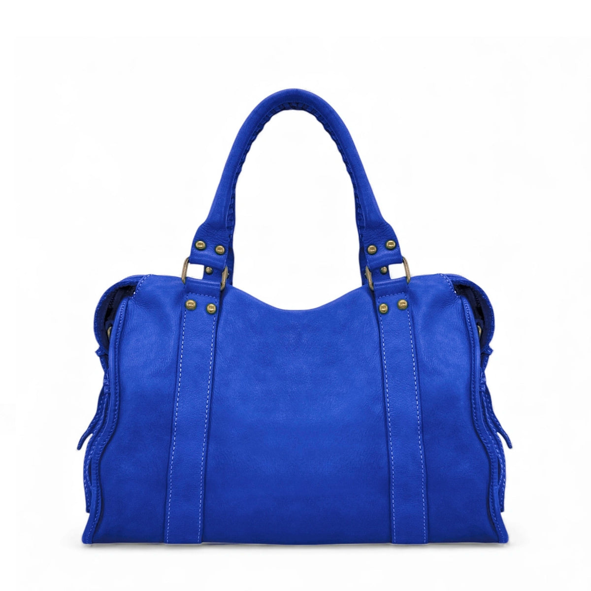 Sac à main en cuir vintage MISS STORM Bleu roi