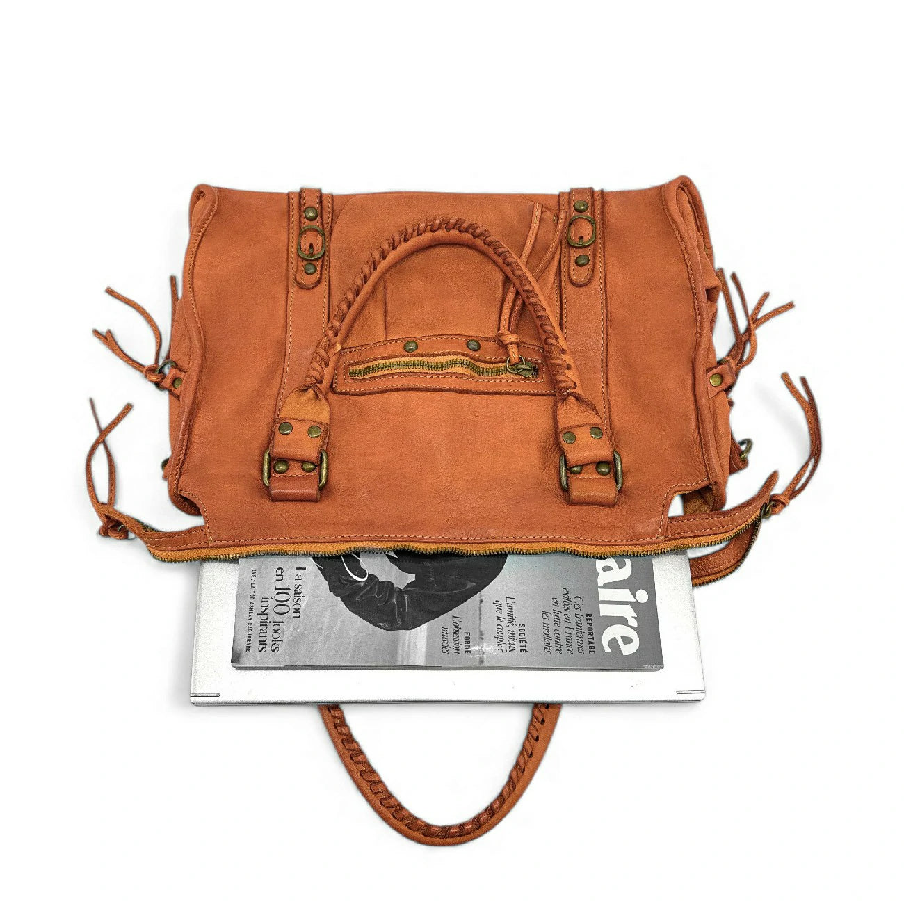 Bulgari Sacs à main Isabella Rossellini Cuir Marron Caramel ref.60418 Bulgari Sacs à main Isabella Rossellini Cuir Marron Caramel ref.60418