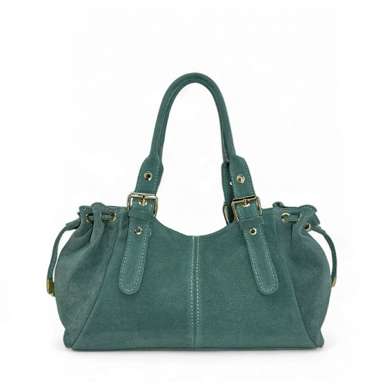 Sac bowling en daim PRINCESSE SUEDE Bleu vert canard