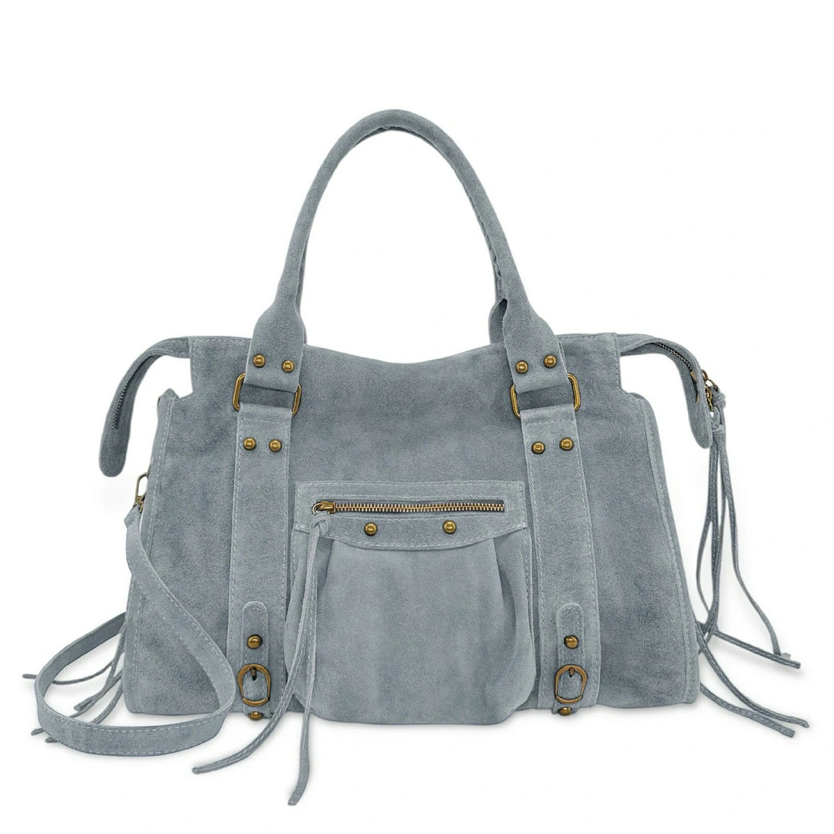 Bolso de mano de ante STORM SUEDE Azul pastel