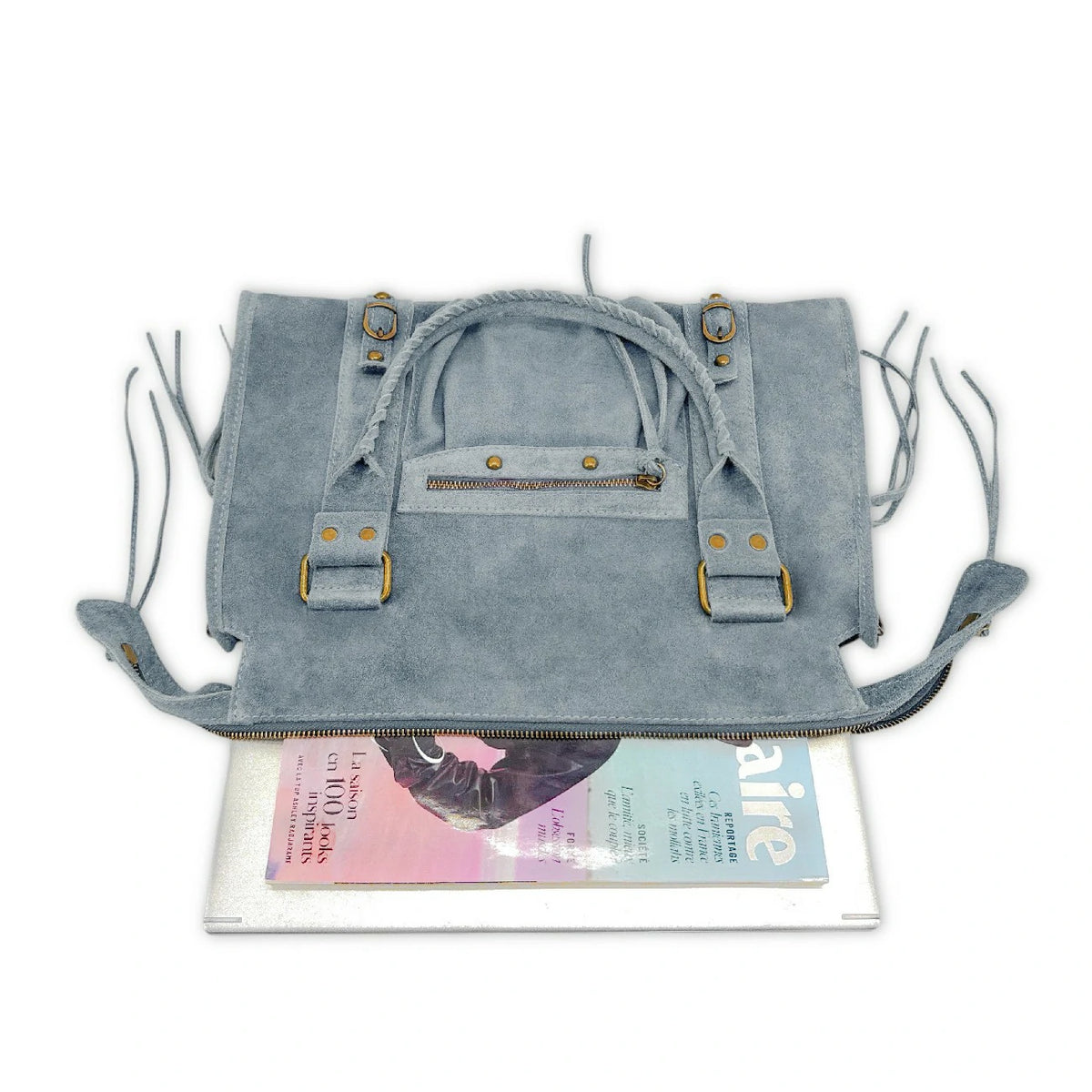 Bolso de mano de ante STORM SUEDE Azul pastel