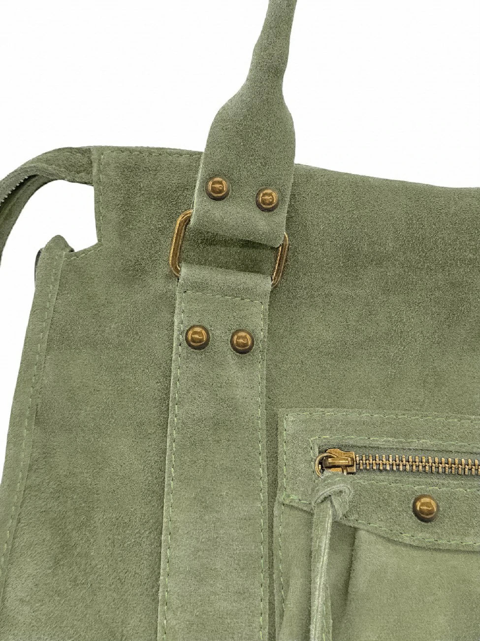 STORM SUEDE suede handbag, Matcha latte
