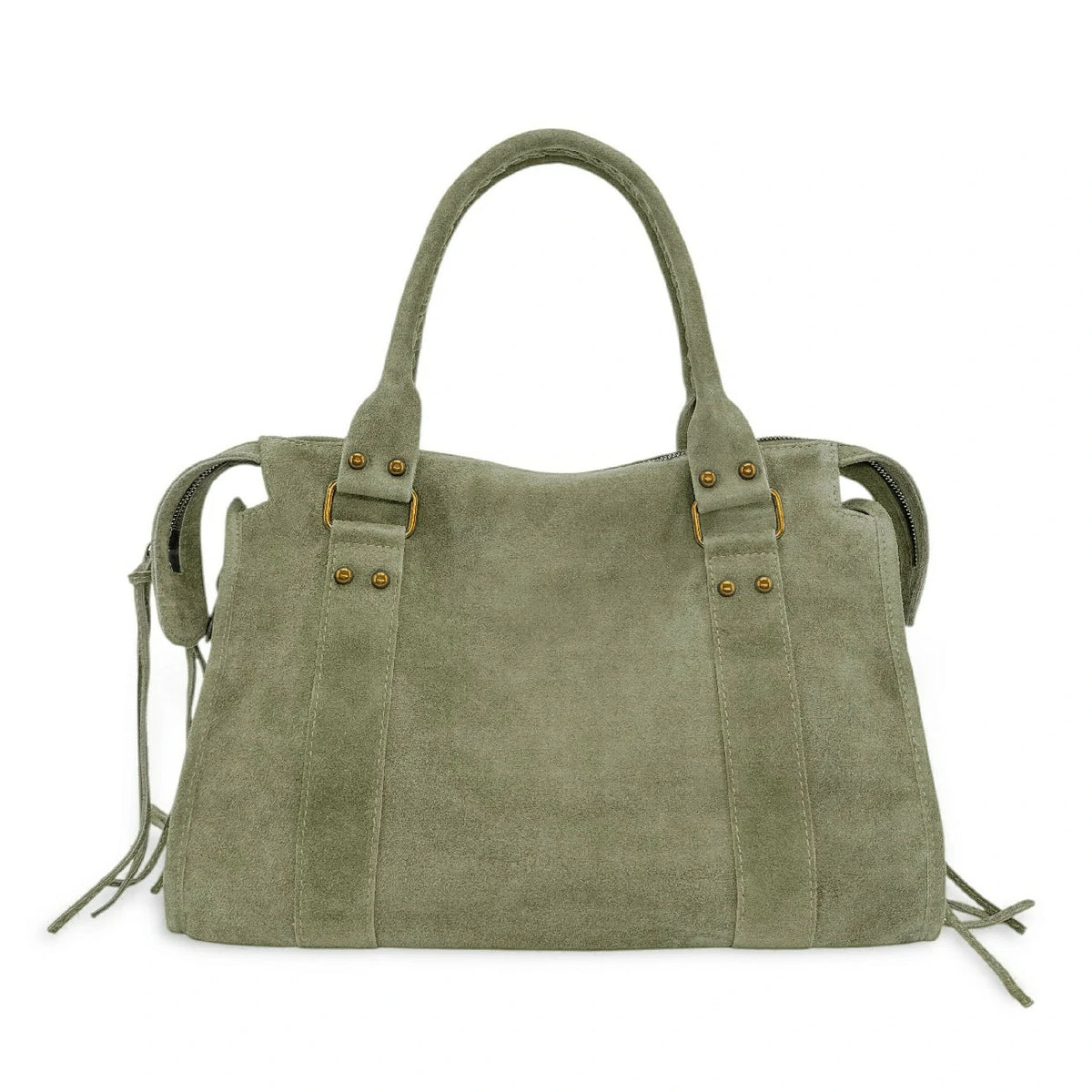STORM SUEDE suede handbag, Matcha latte