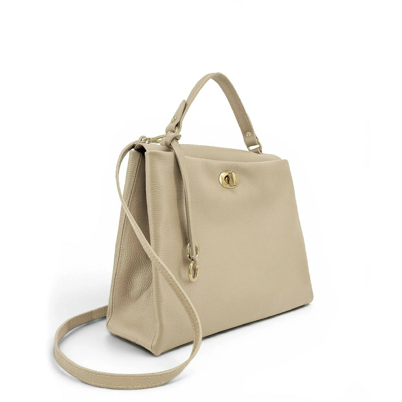 Sac à main en cuir grainé CHELSEA Beige crème