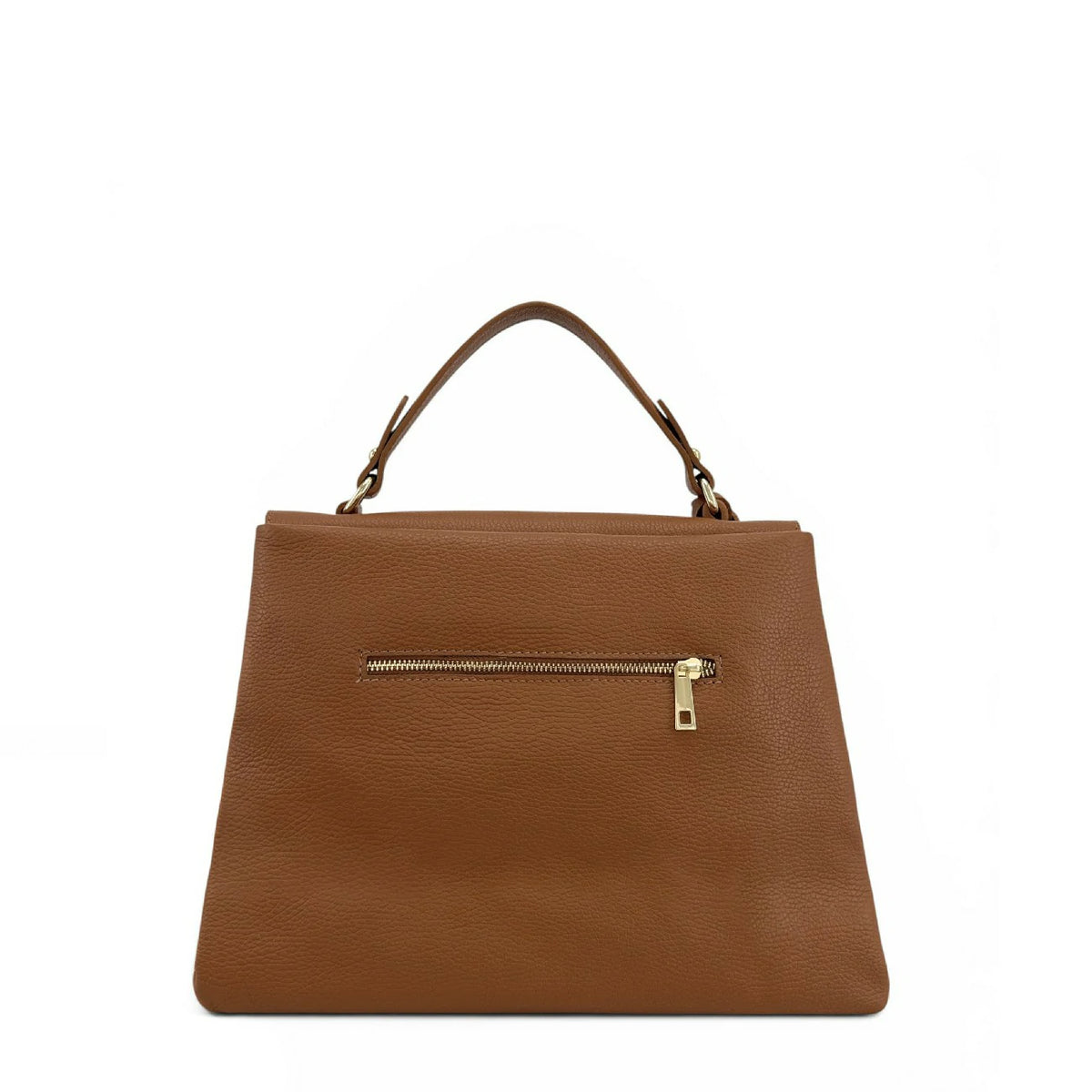 Handtasche aus genarbtem Leder CHELSEA Dunkelcamel