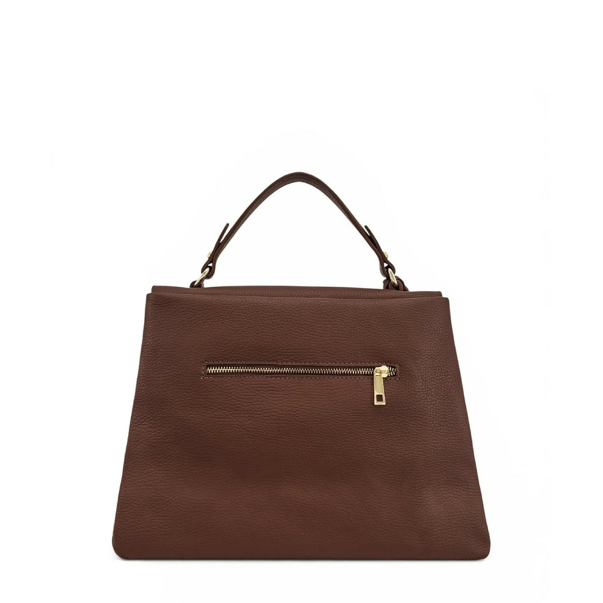 Handtasche aus genarbtem Leder CHELSEA Schokobraun