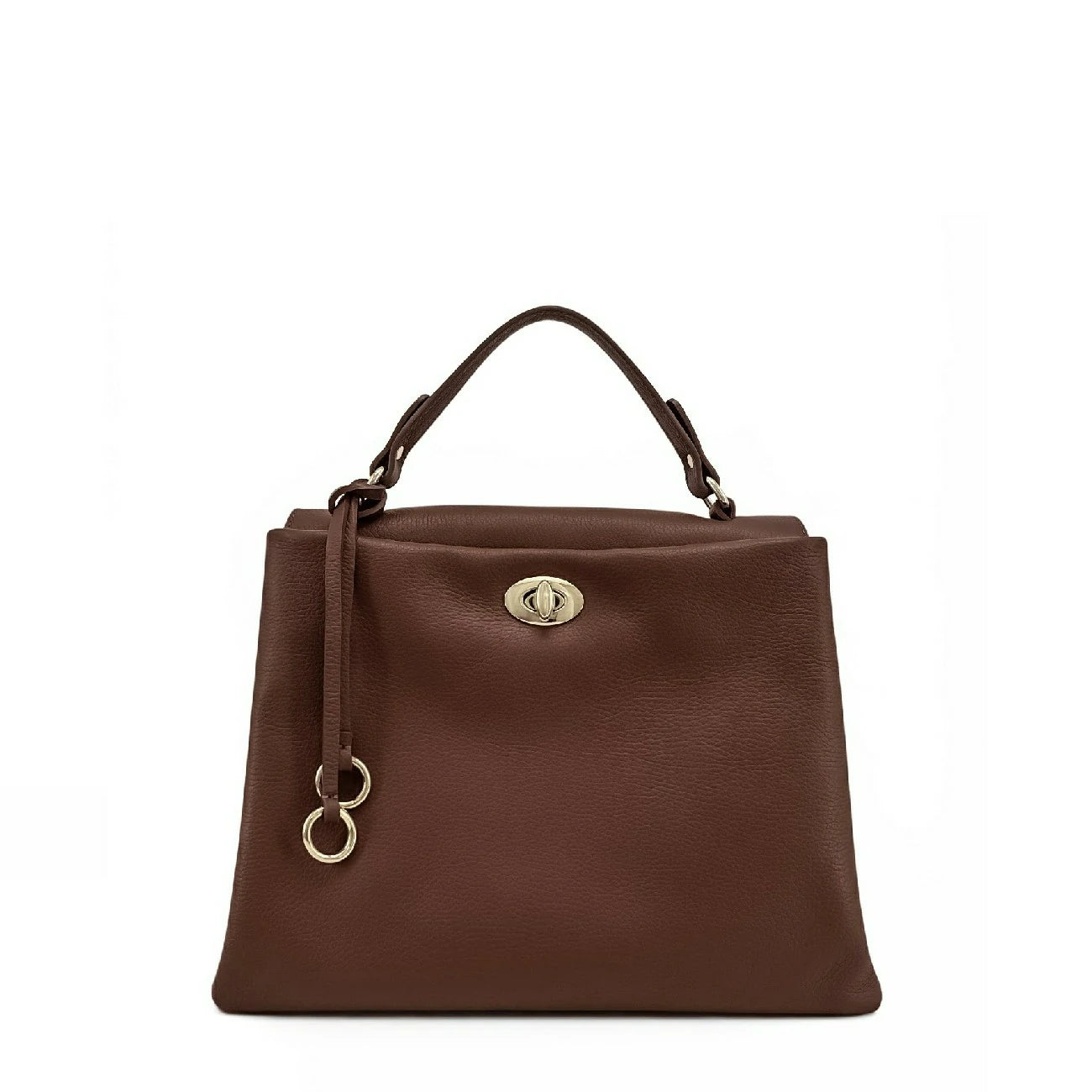 Sac à main en cuir grainé CHELSEA Marron chocolat