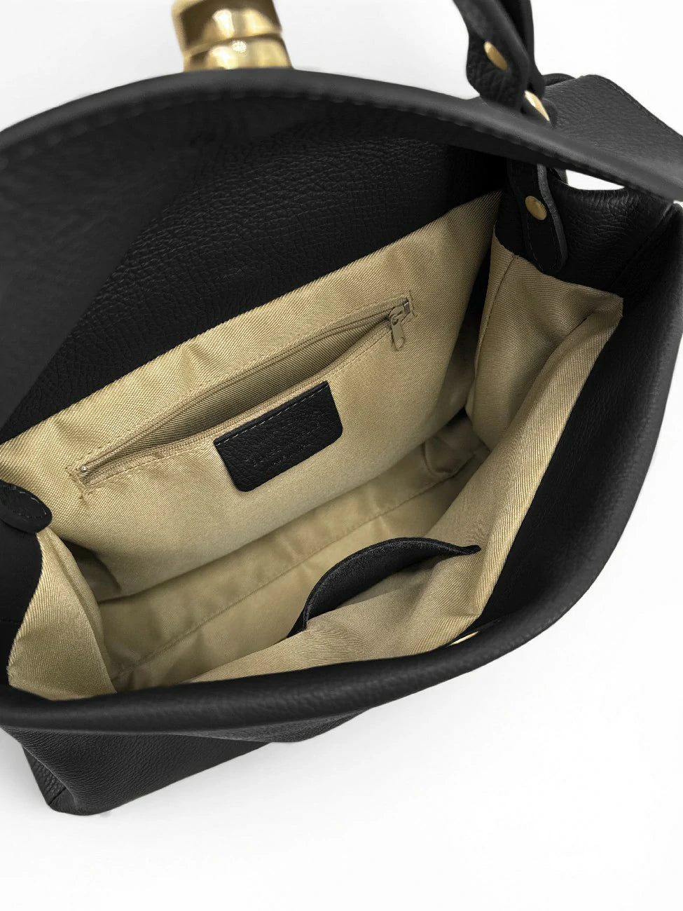Handtasche aus genarbtem Leder CHELSEA Schwarz