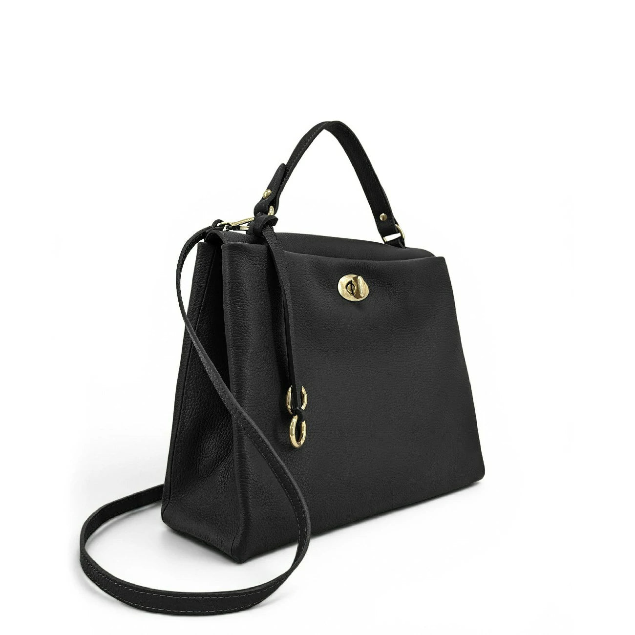 Sac à main en cuir grainé CHELSEA Noir