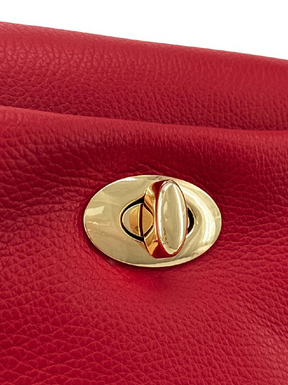 Handtasche aus genarbtem Leder CHELSEA Krapprot