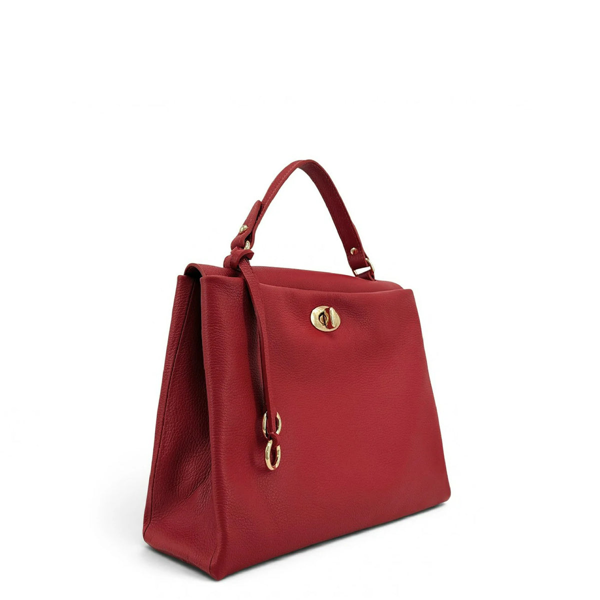 Handtasche aus genarbtem Leder CHELSEA Krapprot