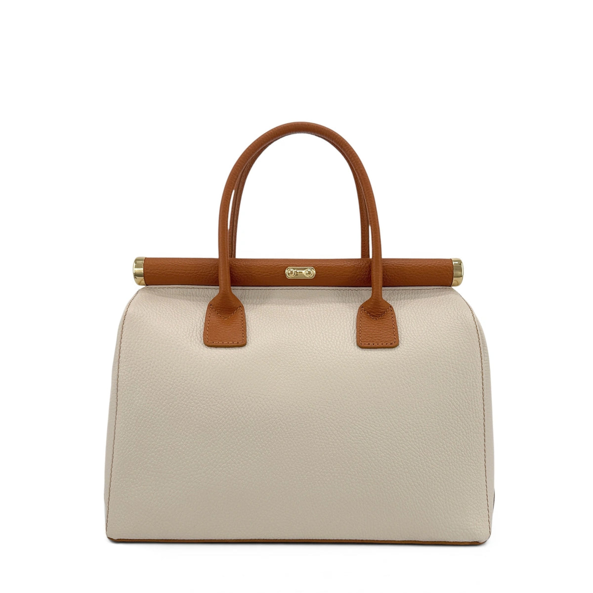 Bowling-Tasche aus genarbtem Leder TROCADERO Cognacbeige