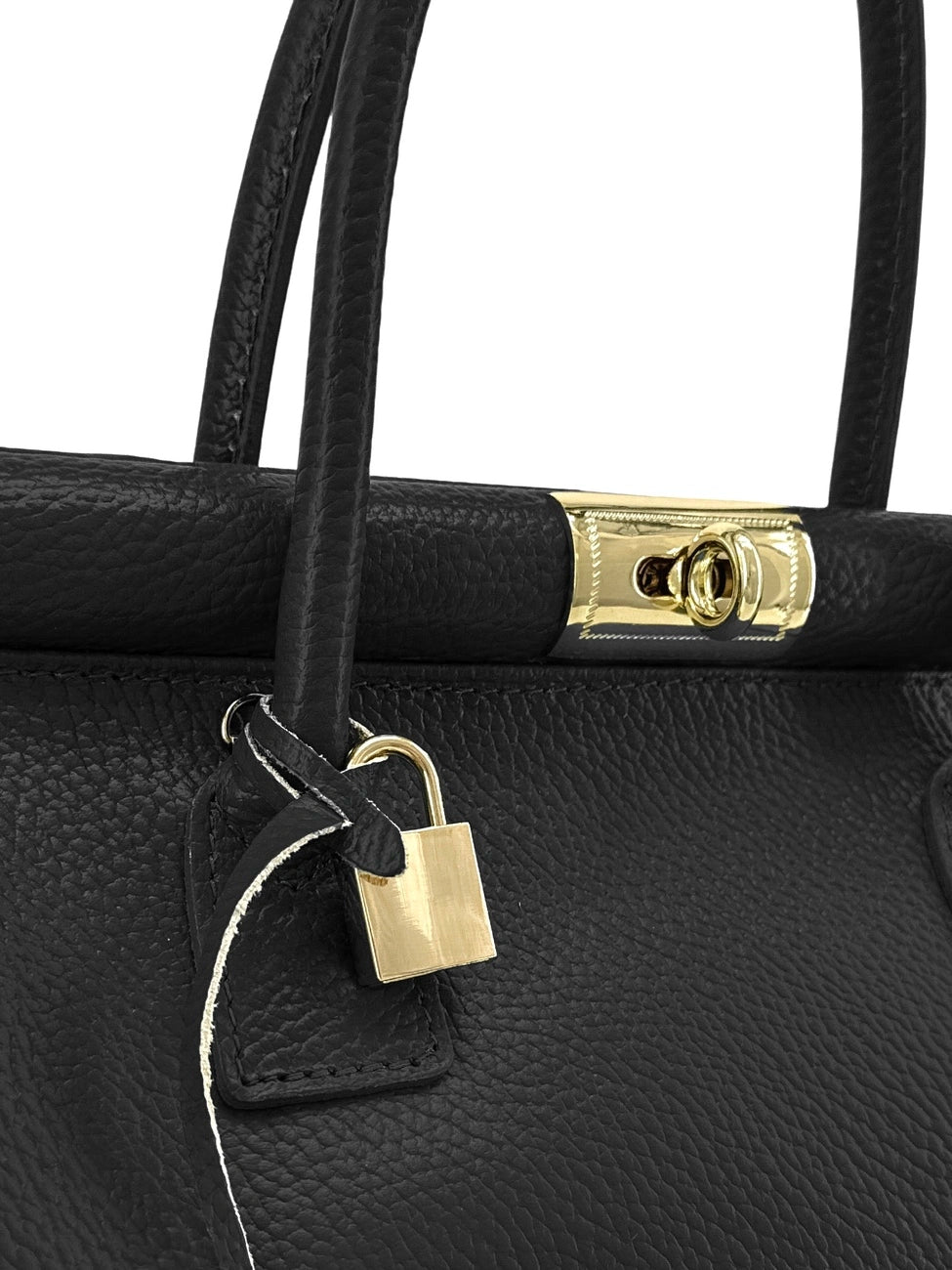 TROCADERO grained leather bowling bag, Black