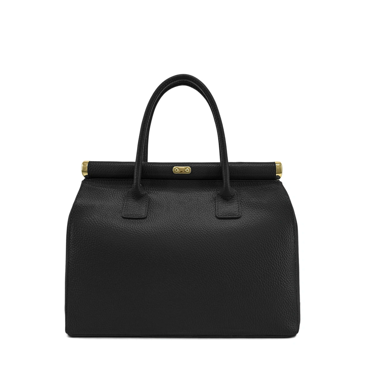 TROCADERO grained leather bowling bag, Black
