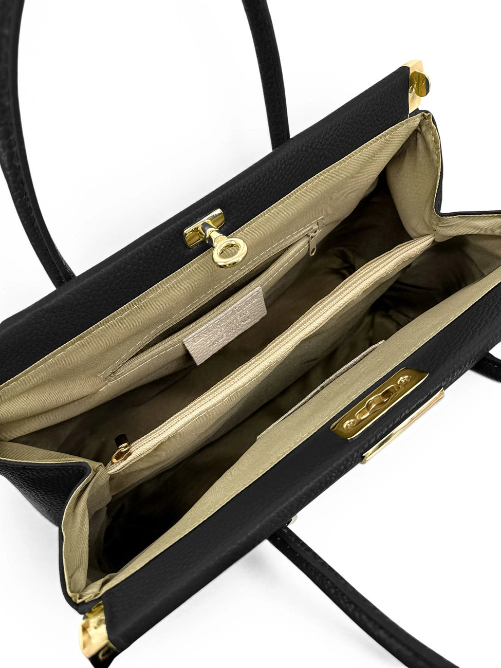 TROCADERO grained leather bowling bag, Black