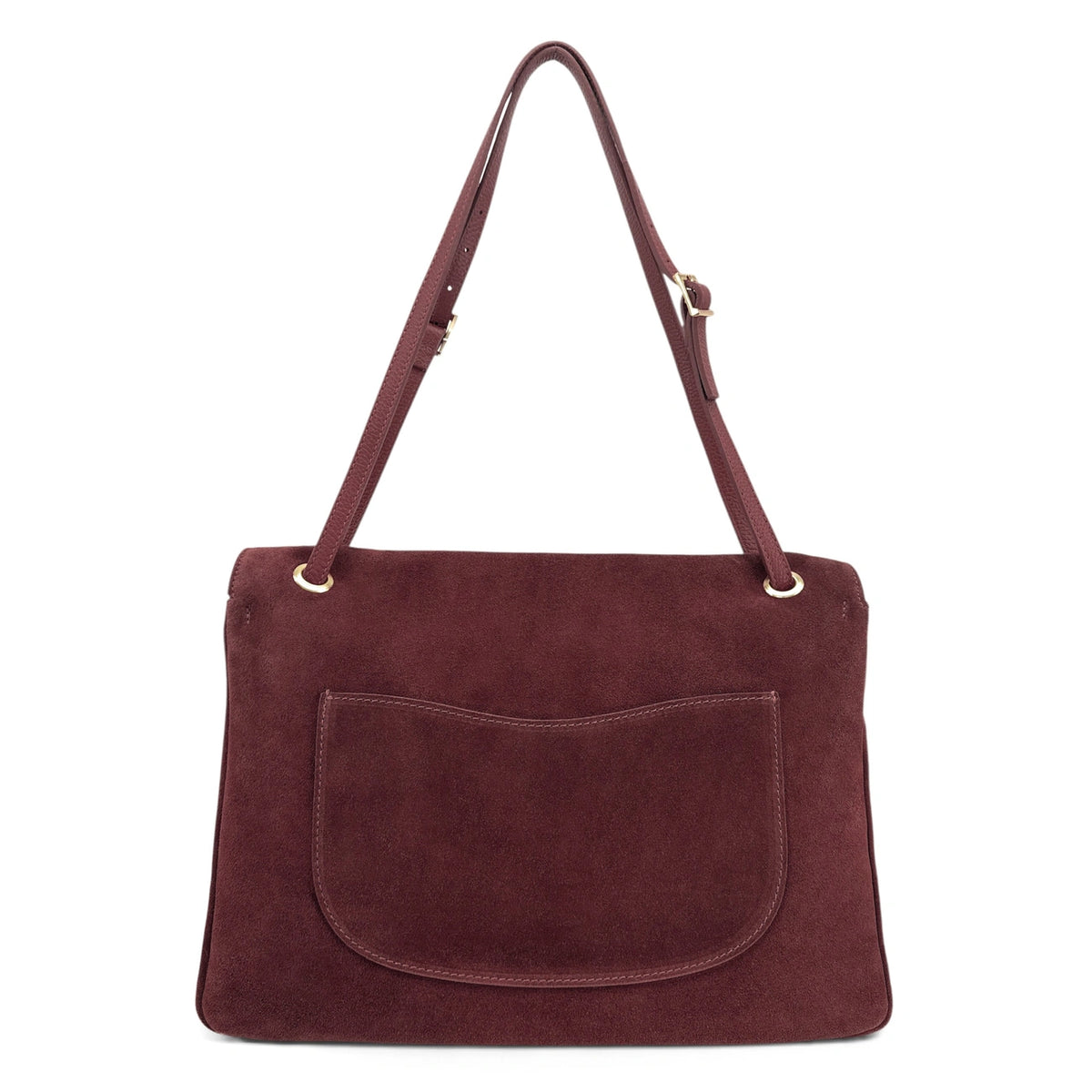 Grand sac besace en daim POPPINS Bordeaux