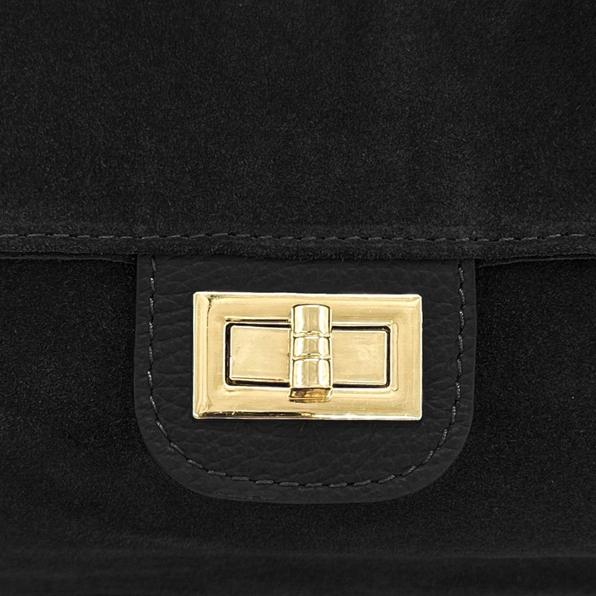 Grand sac besace en daim POPPINS Noir