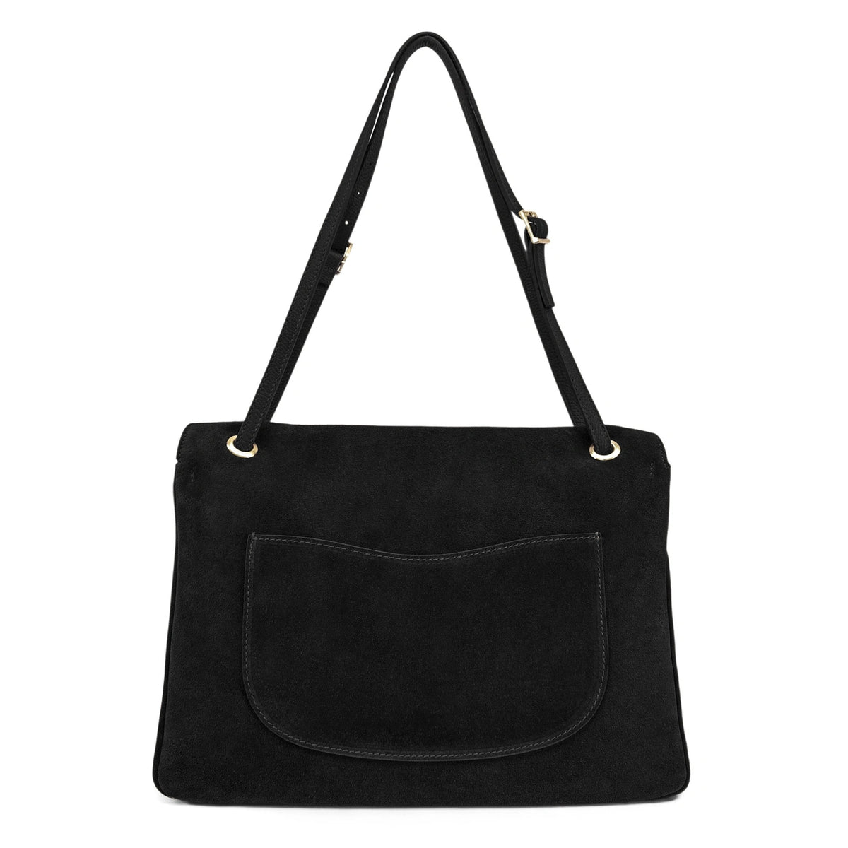 Grand sac besace en daim POPPINS Noir