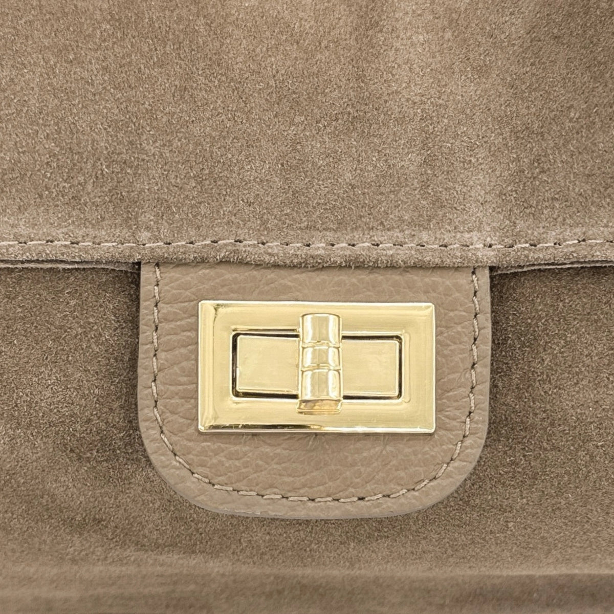 Grand sac besace en daim POPPINS Taupe