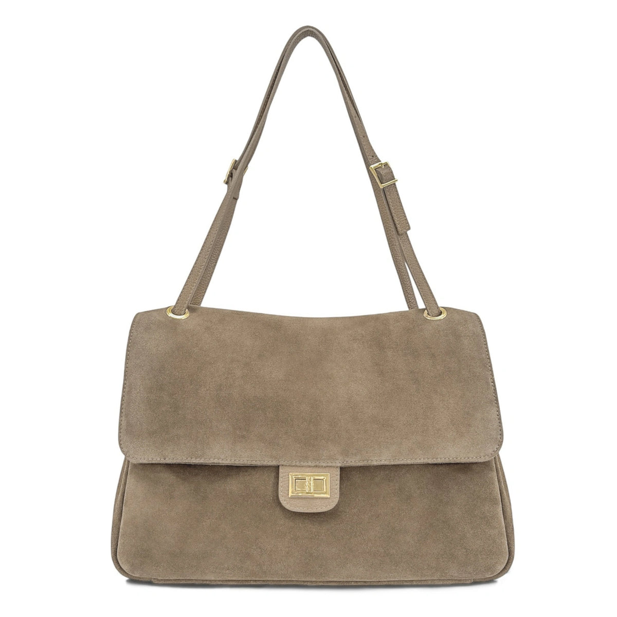 Grand sac besace en daim POPPINS Taupe