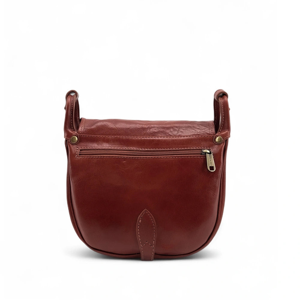 Smooth leather shoulder bag LITTLE VERLAINE Chestnut