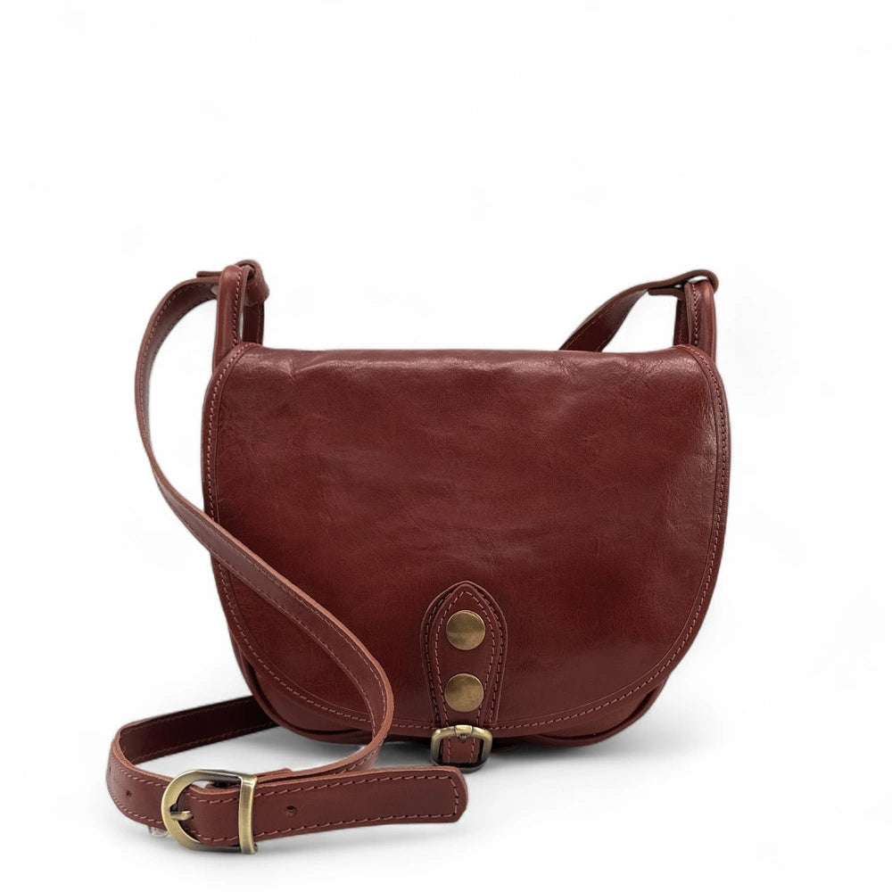 Smooth leather shoulder bag LITTLE VERLAINE Chestnut