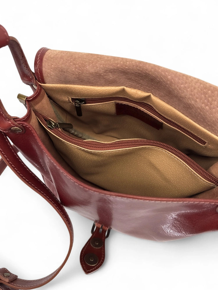 Smooth leather shoulder bag LITTLE VERLAINE Chestnut
