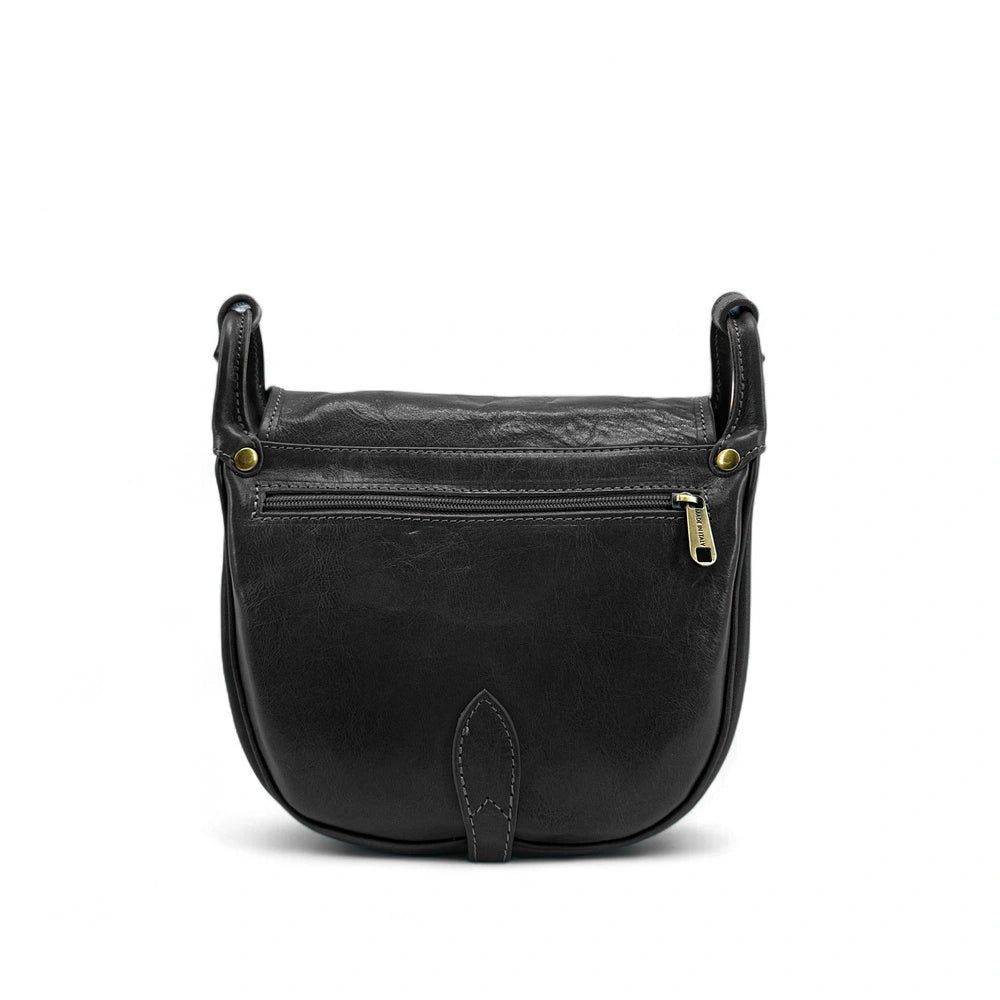 Bolso bandolera de piel lisa LITTLE VERLAINE Negro
