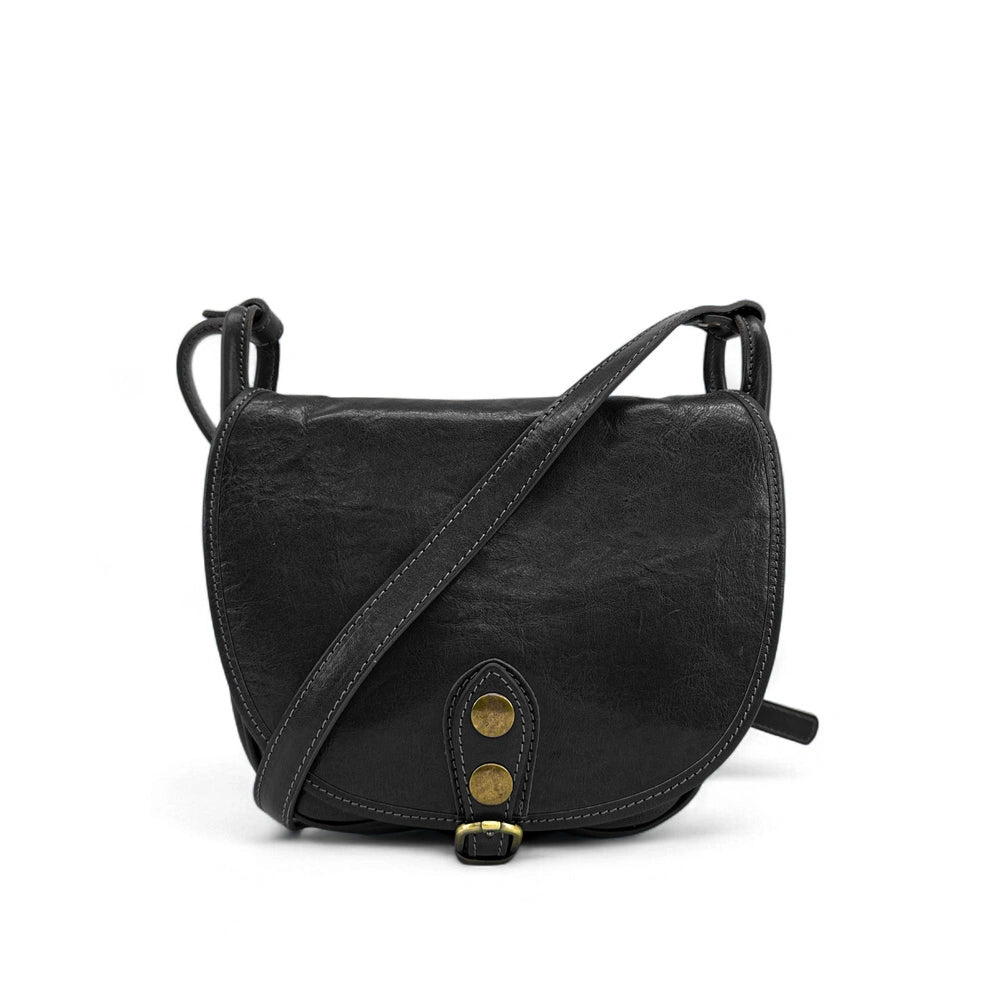 Bolso bandolera de piel lisa LITTLE VERLAINE Negro
